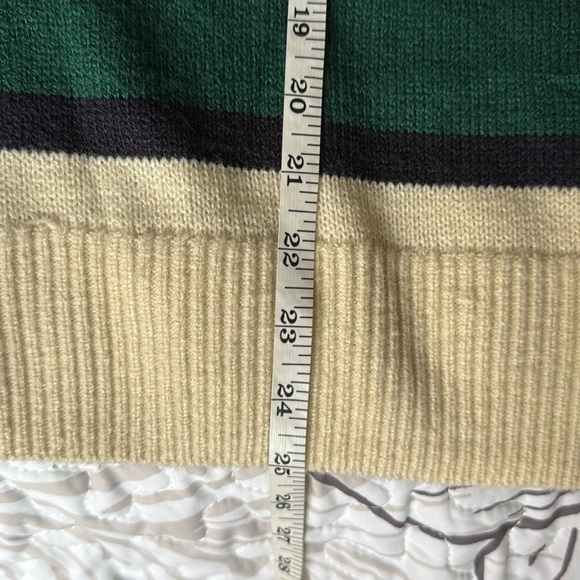 3/$30 - H&M DIVIDED - Green and Cream Beige Striped Sweater - Picture 6 of 6